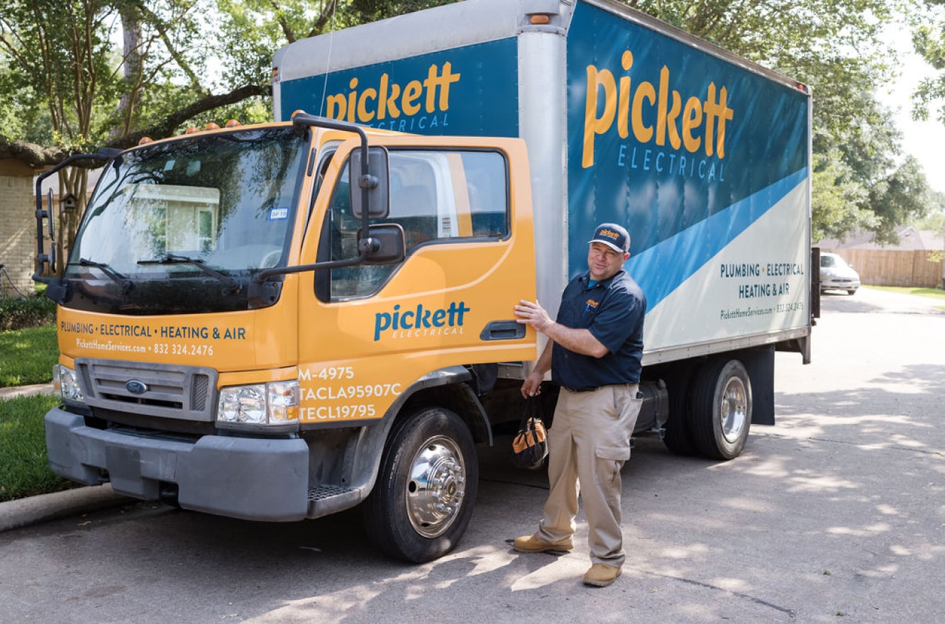 pickett employee getting in truck